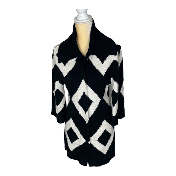 White House Black Market Sweaters - WHBM Cardigan with Diamond Design Cotton Angora Blend‎ Size Small